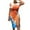 Orange, variant on Viikei Plus Size Short Sleeve Dress for WomenSummer O-Neck Printed Drawstring Slitting Dresses