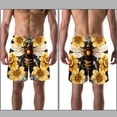 thumbnail image 3 of luoweisi Men's Beach Shorts Quick Dry Swim Trunks with Mesh Lining Bee S, 3 of 5