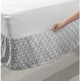 thumbnail image 2 of Abstract Bed Skirt, Repetitive Triskele Triple Spiral Shapes Monochromatic Themed Print, Elastic Bedskirt Dust Ruffle Wrap Around for Bedding Decor, 4 Sizes, White and Charcoal Grey, by Ambesonne, 2 of 2