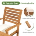 thumbnail image 3 of 7 Piece Patio Dining Set, Outdoor Acacia Wood Furniture Set, Extendable Rectangular Table and 6 Stackable chairs, Removeable Fabric Cushion, FSC Certified, for Deck Garden Backyard, 3 of 8