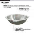 thumbnail image 3 of Houzer Opus 16 in Stainless Steel Undermount Single Round Bowl Bathroom Sink - CR-1620-1, 3 of 5