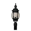 Designers Fountain Riviera - Three Light Outdoor Post Lantern, Black Finish with Clear Beveled Glass