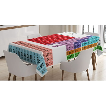 Periodic Table Tablecloth Kids Children Educational Science Chemistry For School Students Teachers Art Rectangular Table Cover For Dining Room