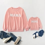 Patpat Letter Print Sweatshirts for Mom and Me