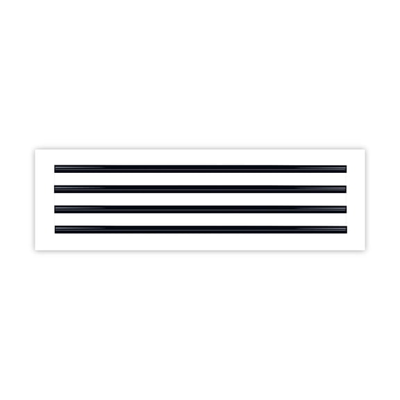 BUILDMART - 26x8 Modern AC Vent Cover - Decorative White Aluminum Air Vent - Standard Linear Slot Diffuser - Heating and Cooling Register Grille for Ceiling, Walls & Floors - Texas Buildmart