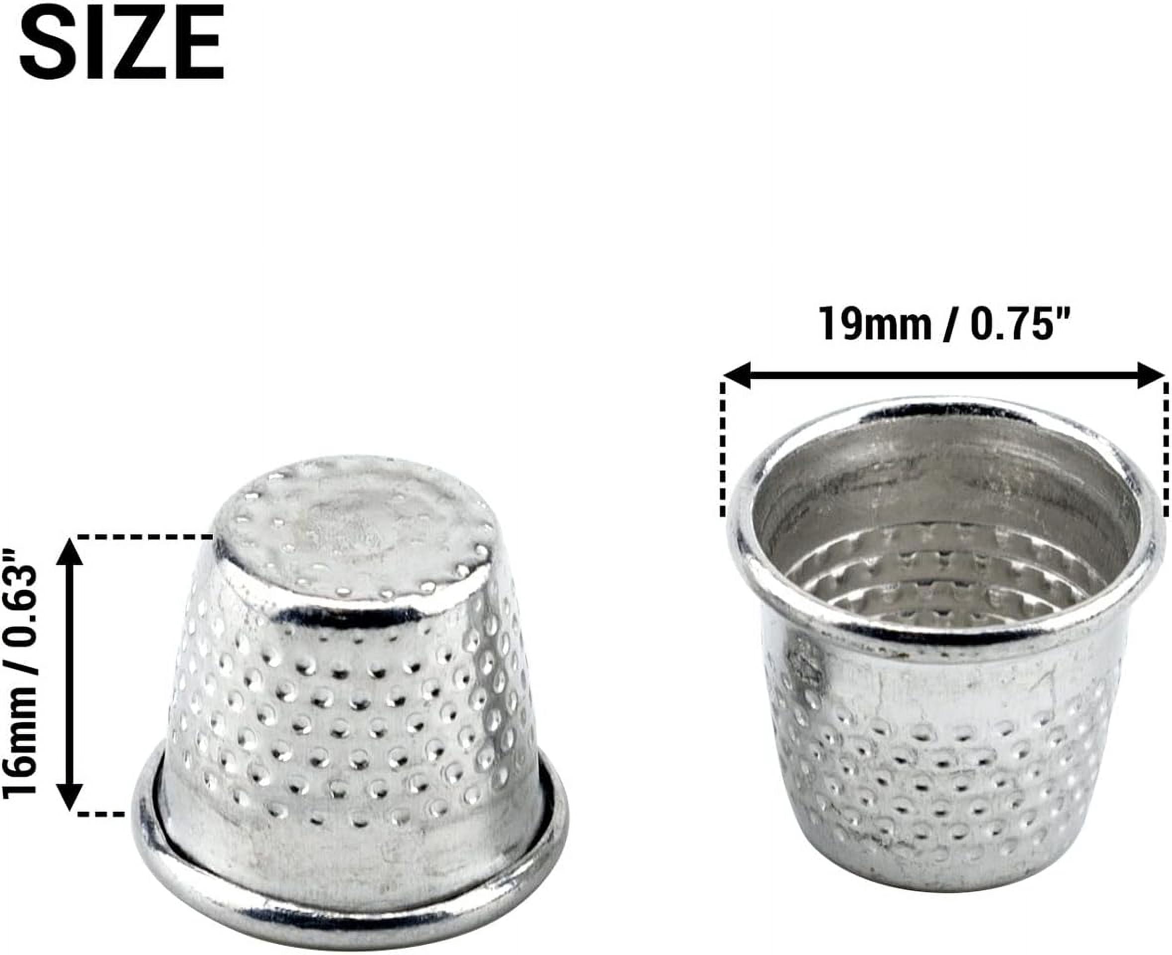 TUWAFE 50 Pack Thimbles Silver Color Finger Protector Metal Sewing Thimbles Needlework Fingertip Protector Metal Shield for Sewing Crafts