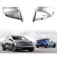 thumbnail image 2 of Cubierta de marco de moldura de espejo retrovisor lateral de vidrio plateado para automóvil Model Y 2021, 2 of 5