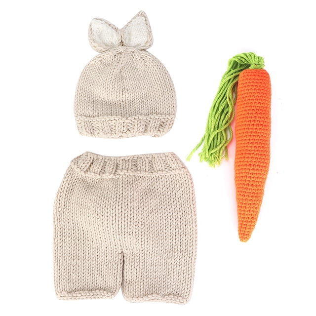 Traje de conejo de tres piezas para fotografía infantil, ropa para fotos de bebés recién nacidos