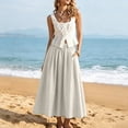 thumbnail image 5 of BUIGTTKLOP Maxi Skirt for Women A-Line Pleated High Waist Full Ankle Length Casual Solid Color Long Skirts, 5 of 6