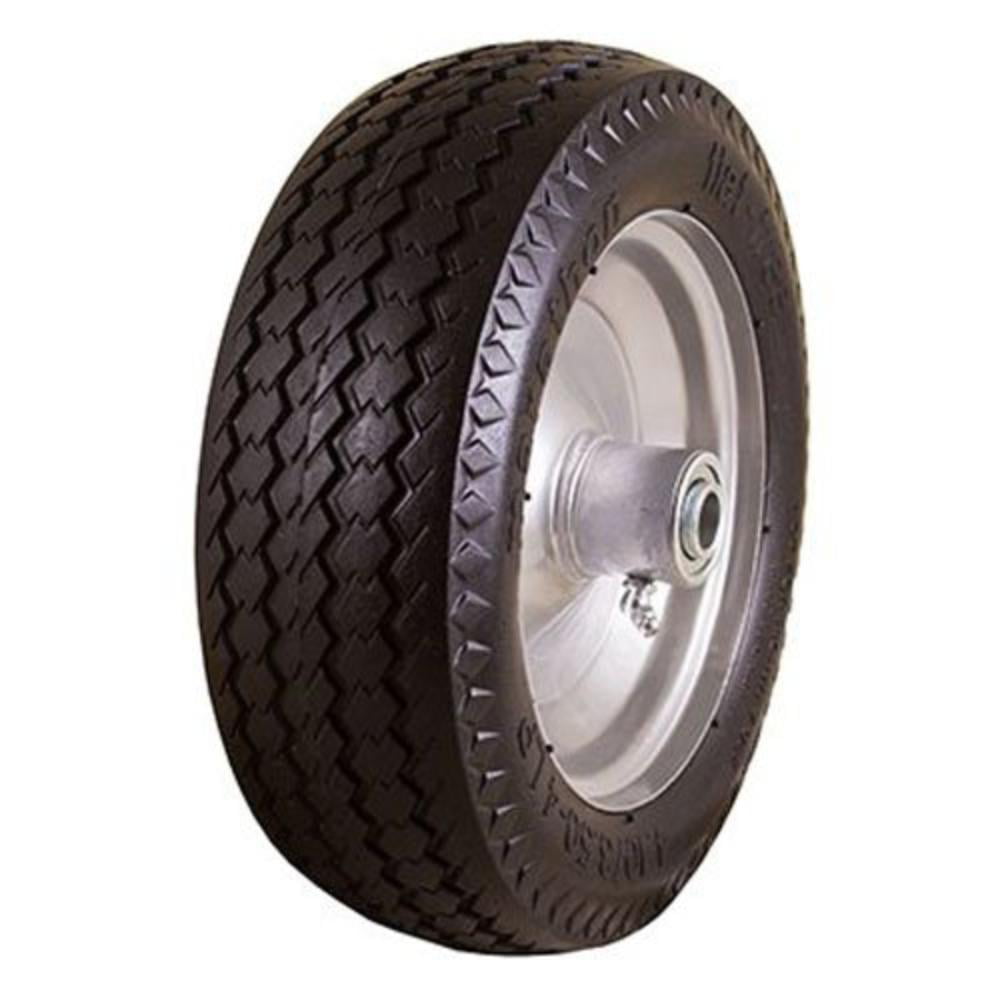 Silver Wheel 2 1/8 Offset Hub 5/8 Bearings Solid Steel New Pair of Non Flat Tires Hand Truck/All-Purpose Utility Tire on Wheel 