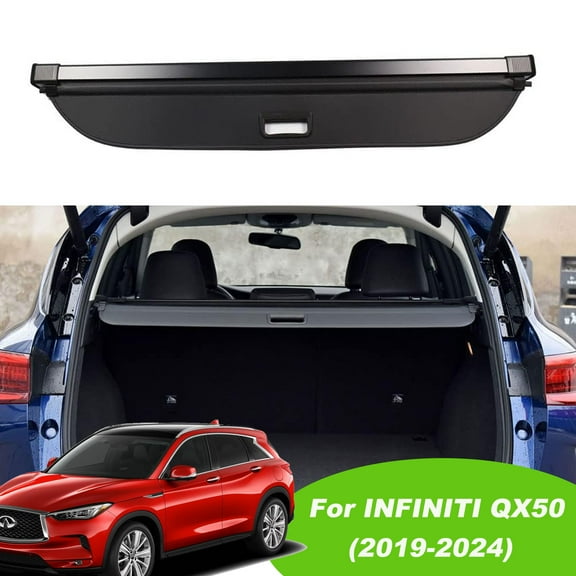 Fit 2019-2024 INFINITI QX-50 Retractable Cargo Cover for 2019 2020 2021 2022 2023 2024 INFINITI QX50 SUV Accessory Rear Trunk Privacy Shield Shade, Black
