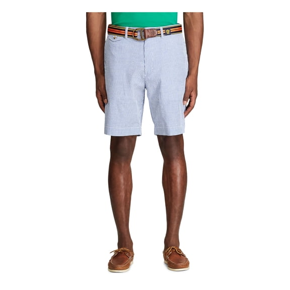 RALPH LAUREN Mens Blue Pinstripe Classic Fit Shorts 32 Waist