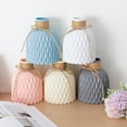 thumbnail image 4 of opvise Nordic Style Plastic Faux Ceramics Striped Vase Desktop Decor for Home, 4 of 8