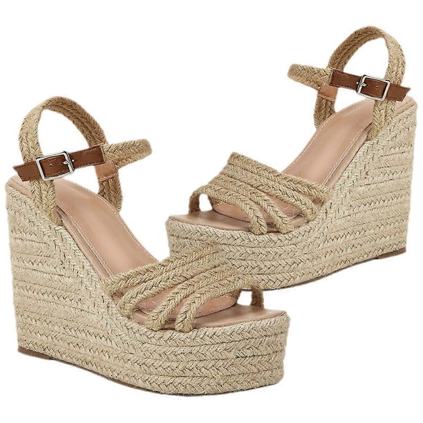 Wedge Sandals for Women Casual Summer Beach Shoes with Adjustable Ankle Strap 1Pair