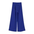 thumbnail image 6 of ctdiral Women Wide Leg Pleated Sweatpants Fashion Baggy Athletic Joggers Drawstring Waist Lounge Pants with Pockets Casual Lightweight Yoga Pants Blue XL, 6 of 7