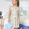 thumbnail image 4 of Fotbe Flower Rabbit Vestido de Dormir para Niñas de 3 a 10 Años, Mangas Cortas, Estilo Princesa, Pijama Camisón con Mangas Voladas-Small, 4 of 6