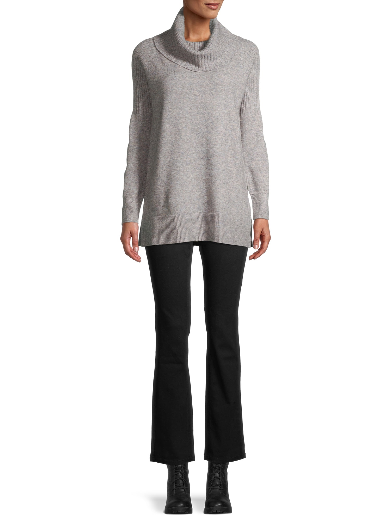 Time and Tru Women's Cowl Neck Tunic Sweater