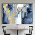 thumbnail image 6 of Modern Abstract Artwork, Gold Artwork, Navy Blue Artwork, Blue And Gold Painting, Contempporary Wall Art, Trendy Printed Canvas, Canvas Wall Decor - White Framed, 6 of 9