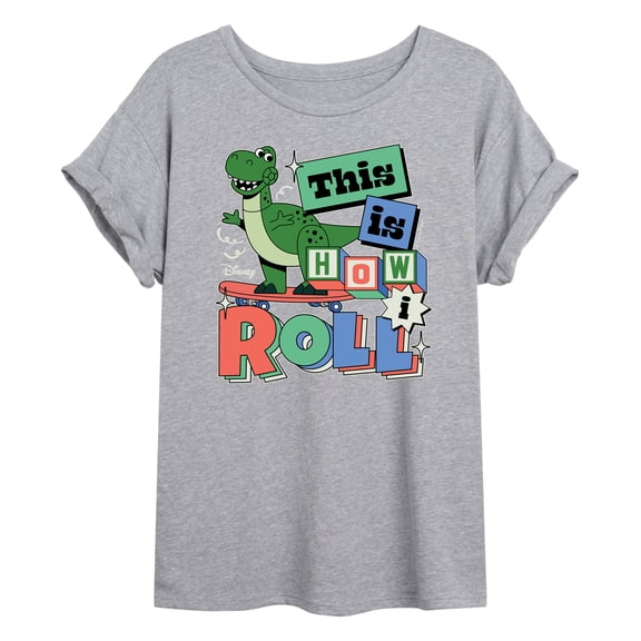 Disney - Toy Story - Rex This Is How I Roll - Juniors Ideal Flowy Muscle T-Shirt
