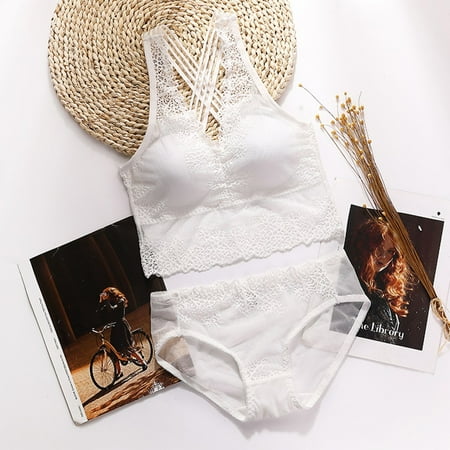 

Yuelianxi Lace Wireless Bra And Panty Set Women Fashion Briefs Underwear Lingerie Sleepwear