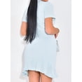 thumbnail image 4 of Women'S Dress Short Sleeve Elegant Wedding Cocktail Bodycon Midi Fishtail Dresses Light Blue S, 4 of 5