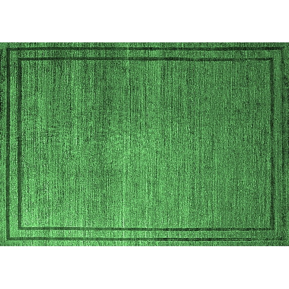 Ahgly Company Indoor Rectangle Oriental Emerald Green Industrial Area Rugs, 8' x 12'