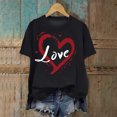 thumbnail image 2 of felwors Valentines Shirts for Women: Cute Love Heart Shirt Valentine T Shirt Red Short Sleeve Casual Hearts Tops(Black, XL), 2 of 6