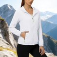 thumbnail image 2 of Vinsonshop Women's Quick Dry Sun Shirt UPF 50+ Lightweight Hoodie Jacket Long Sleeve Sun Protection Cover Up Outdoor White XL, 2 of 8