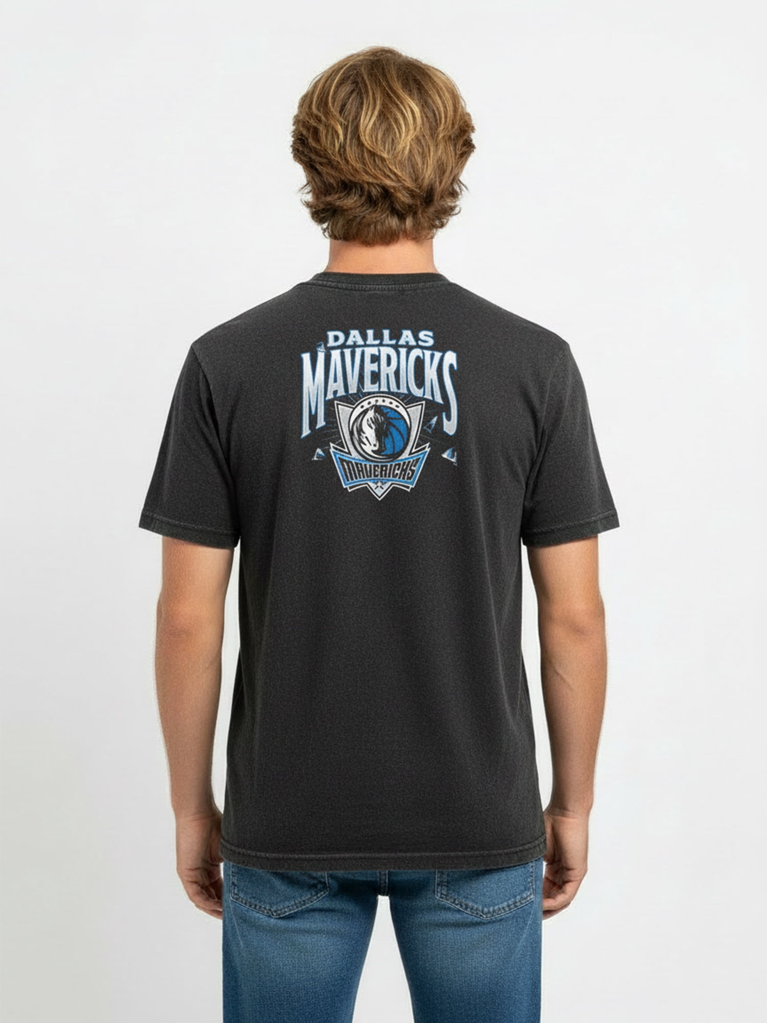 NBA Dallas Mavericks Men's & Big Men's Front & Back Boxy Fit Mineral Wash Graphic T-Shirt, Sizes XS–4XLT, 2XB–5XB