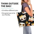 thumbnail image 2 of Easygdp Cat Skulls and Flowers Tote Bags for Women,Women Travel Shoulder Bags Handbags，Big Capacity Shopping Work Bag, 2 of 8