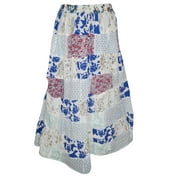 Mogul Womens Retro Skirt Ethnic Gujarati Patchwork Vintage Boho Long Maxi Skirts