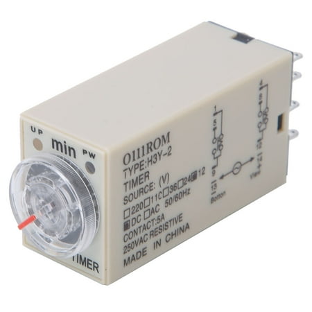 Rupoun H3Y-2 8-Pin Time Delay Relay 12VDC, High-Accuracy Precision Power-On Timer Switch Control for Home Appliances and Industrial Systems (0-10 Minutes / 0-10 min, 1 Pack)