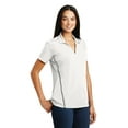 thumbnail image 4 of Sport-Tek Ladies Contrast PosiCharge Tough Polo-2XL (White/ Heather Grey), 4 of 6