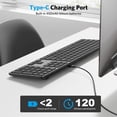 thumbnail image 3 of Teclado Bluetooth OMOTON compatible con Mac recargable, 3 of 9