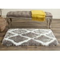 thumbnail image 2 of SAFAVIEH Barcelona Mira Geometric Shag Area Rug, Silver/Ivory, 2'3" x 4', 2 of 7