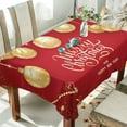 thumbnail image 4 of SKYSONIC Christmas Balls Tablecloth Waterproof Washable Polyester Square Table Cover Durable Tablecloth for Kitchen Dining Table Party Decor (54 X 54 Inch), 4 of 7