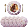 thumbnail image 5 of Qxltty 15inch Round Placemats Set of 1 Polyester Fabric Heat Resistant Washable Table Mat for Kitchen Party Decor Butterfly Garden, 5 of 7