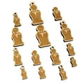 thumbnail image 1 of Groom Symbol Wedding Wood Mini Charms Shapes DIY Craft Jewelry - With Hole - 25mm (7pcs), 1 of 7