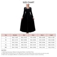 thumbnail image 4 of Vestido con cuello en V, manga larga, fluido, hasta el tobillo, pleuche, elegante vestido largo para mujer, negro, XXL, 4 of 4