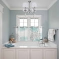 thumbnail image 3 of Aqua White Kitchen Curtains Small Short 39 Inch Length, Abstract Grey Chrysanthemum Flower Floral Grommet Top Bedroom Living Room Curtains, Light Filtering Cafe Curtain Drapes 2 Panels Set 55''x39'', 3 of 9