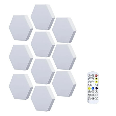 

Vicbovo Pickup Lamp Voice Controlled Music Lamp RGB Color Changing Electric Atmosphere Lamp Intelligent Lamp Honeycomb Lamp 10Pcs