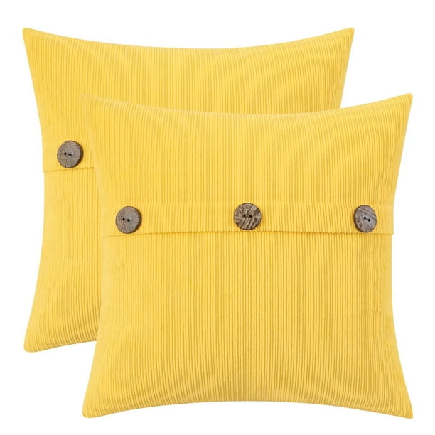 HWY 50 Yellow Decorative Throw Pillow Covers Set 16x16 inch, for Couch Sofa Bed Living Room