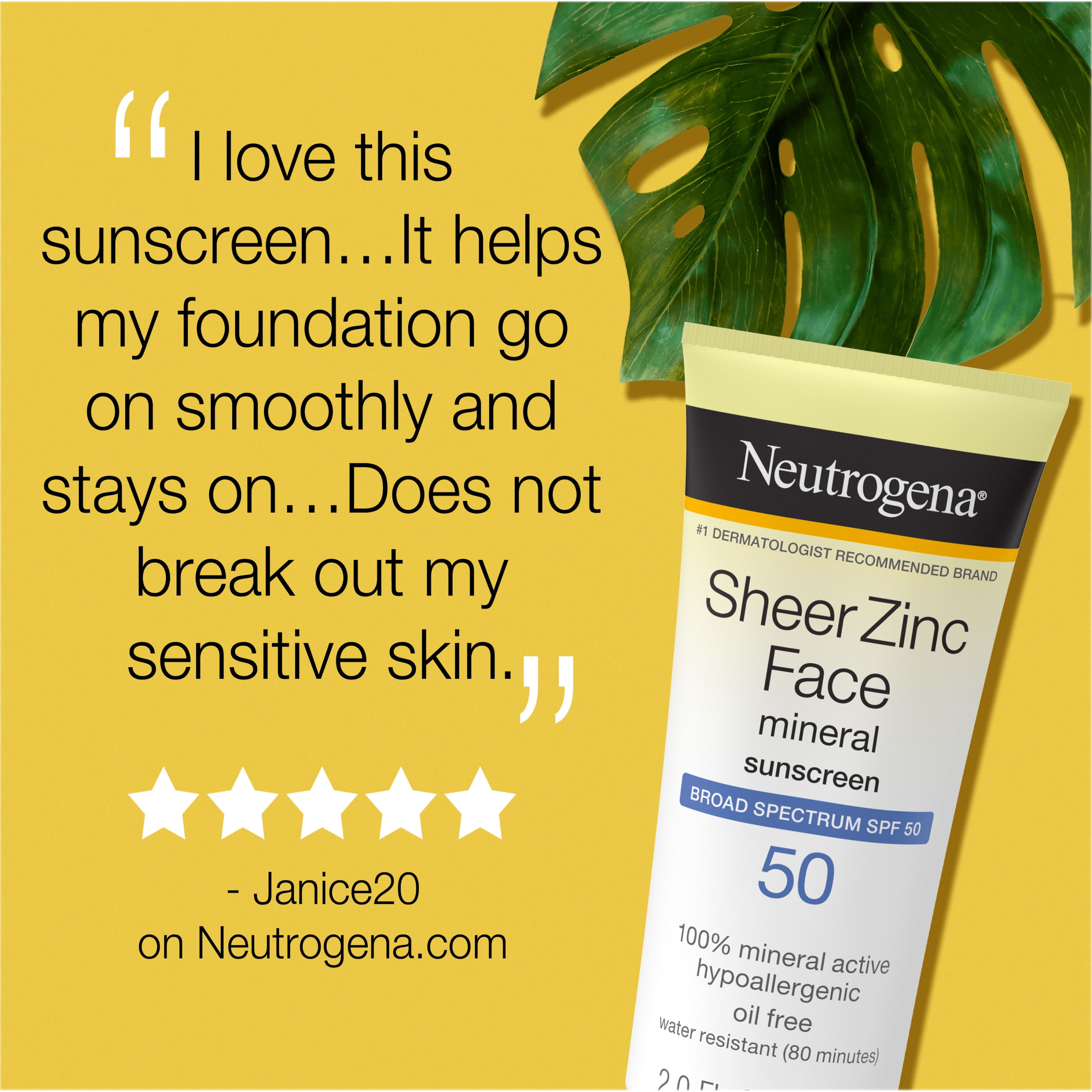 neutrogena sheer zinc face mineral sunscreen spf 50 ingredients