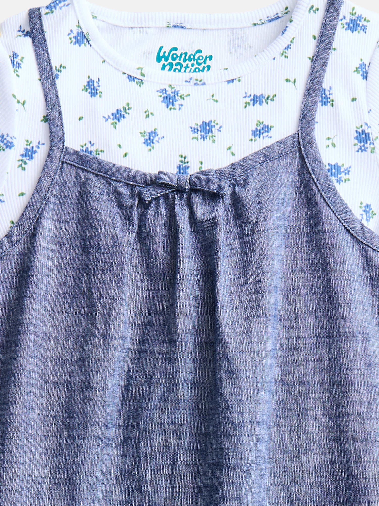 Wonder Nation Girls' Cami Dress and Tee Set, 2-Piece, Sizes 4-18