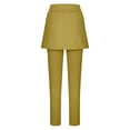thumbnail image 4 of felwors Skirted Leggings for Women Tennis Golf Skorts Capris Gym Yoga Athletic Skirt with Leggings Stretchy Running Clothing Yellow for Size M, 4 of 8