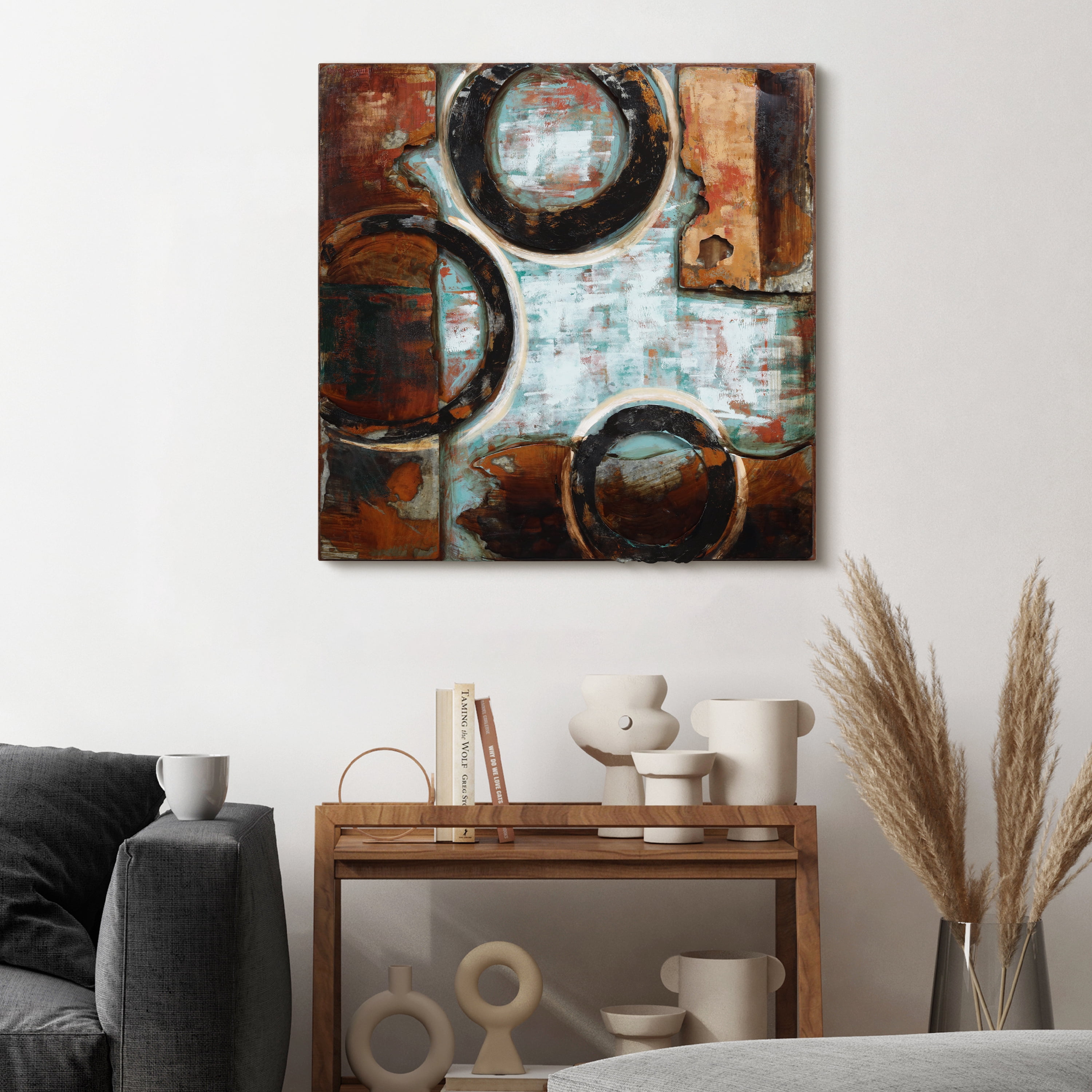 Empire Art Direct  Primo Mixed Media Hand Painted Iron Wall Sculpture - Revolutions 2