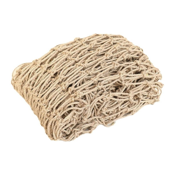 Red de cuerda de cáñamo, enrejado de yute, resistente, para fiestas, decoración de techo interior y exterior. Malla de 12 cm