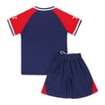 thumbnail image 6 of Sinleey Kids Boys Girls 2Pieces Soccer Jerseys Sport Suit V Neck Short Sleeve T-shirt and Botty Navy Blue XS, 6 of 7