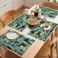 thumbnail image 5 of Green Forest Placemats Set of 4 Summer Nature Tropical Tree Plants Leaves Place Mats Indoor Wipeable Table Mats Washable Cloth Dining Table Placemats for Kitchen Holiday Party Home Decor 13x19 Inch, 5 of 9