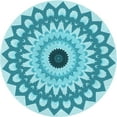 thumbnail image 1 of Ahgly Company Indoor Round Patterned Dark Turquoise Green Area Rugs, 8' Round, 1 of 6